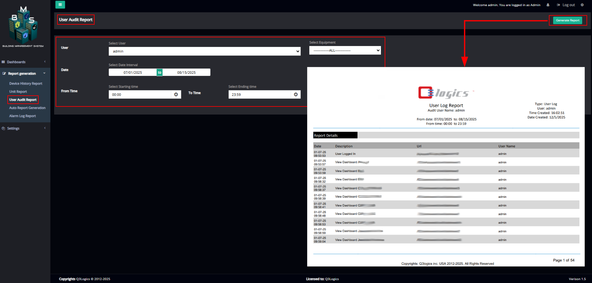 User Audit Logs Generator and Logs